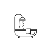 An icon depicting a bathtub