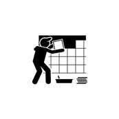 Person laying wall tiles