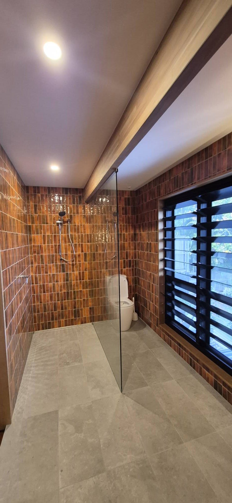 Bronze Metallic Tiles In Wetroom 4