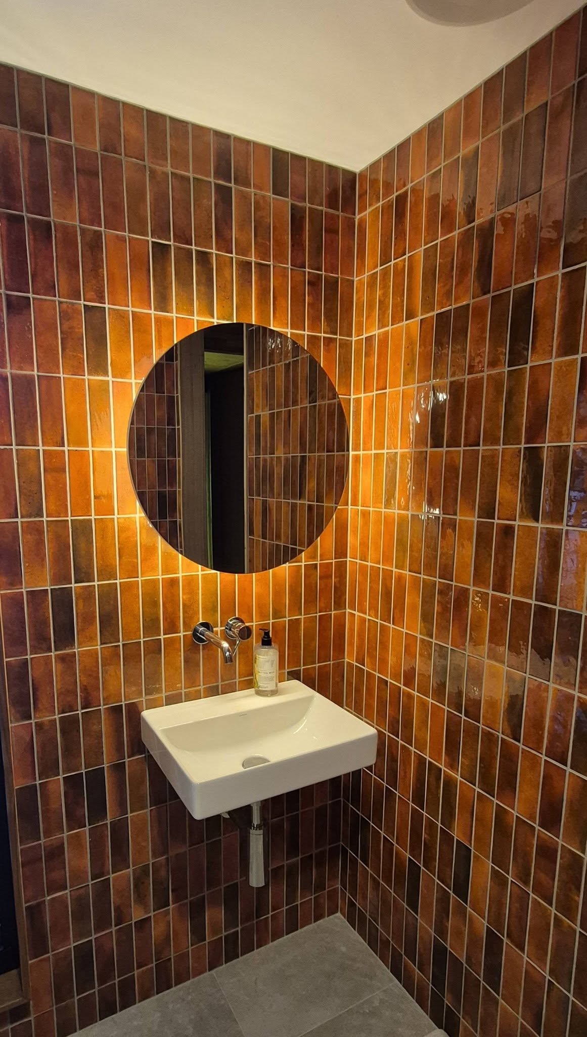 Bronze Metallic Tiles In Wetroom